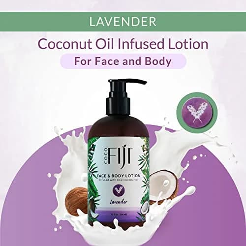 Organic Fiji Coconut Oil Infused Face & Body Lotion 12 oz | Deep Moisturizer for Sensitive Skin thumbnail 4