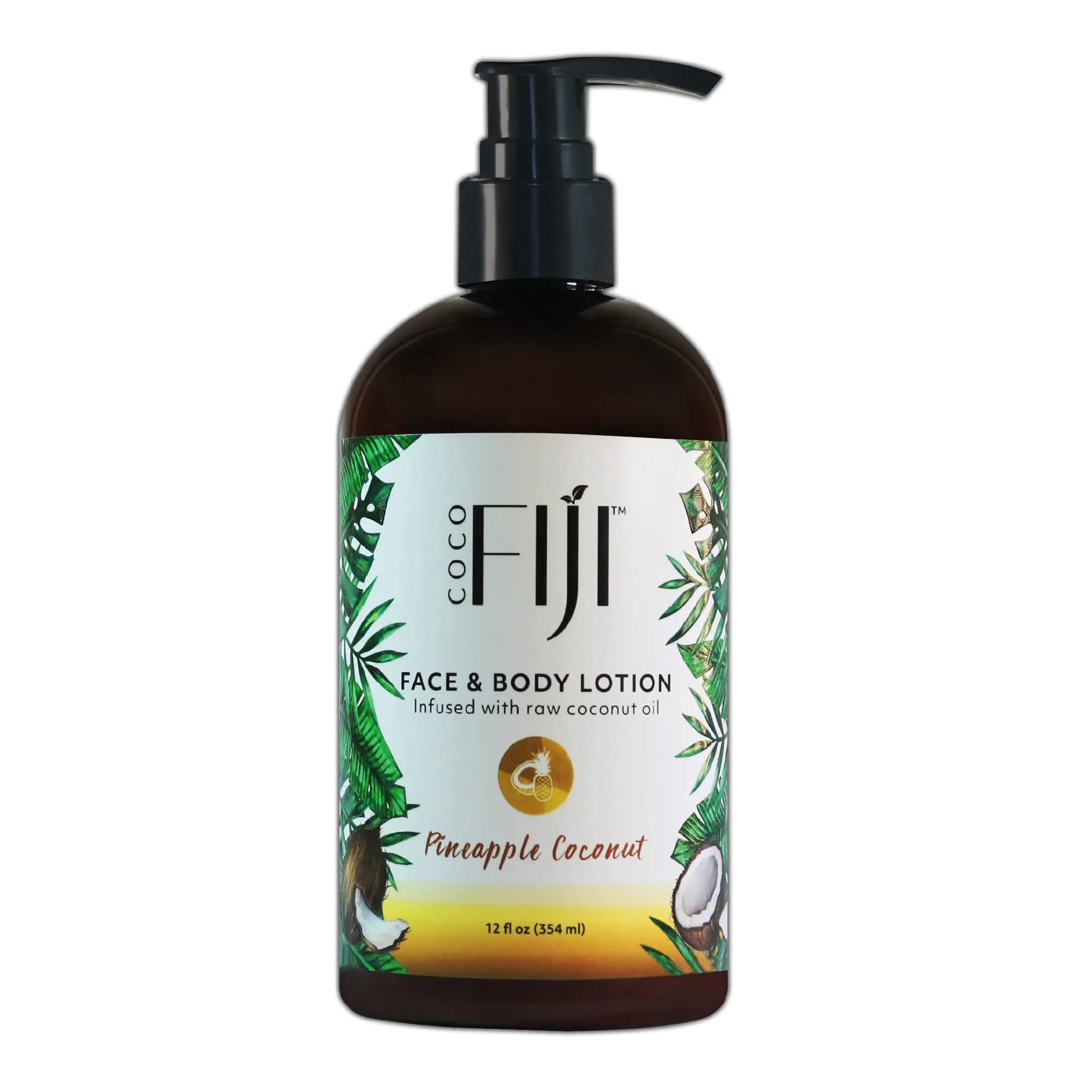 Organic Fiji Coconut Face & Body Lotion 12 oz | Deep Moisturizer for Dry & Sensitive Skin - main product image