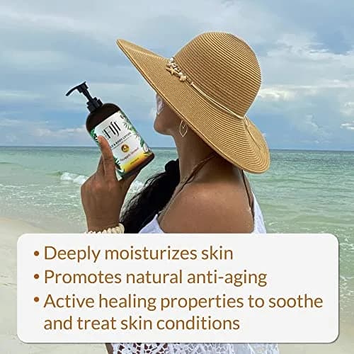 Organic Fiji Coconut Face & Body Lotion 12 oz | Deep Moisturizer for Dry & Sensitive Skin thumbnail 4