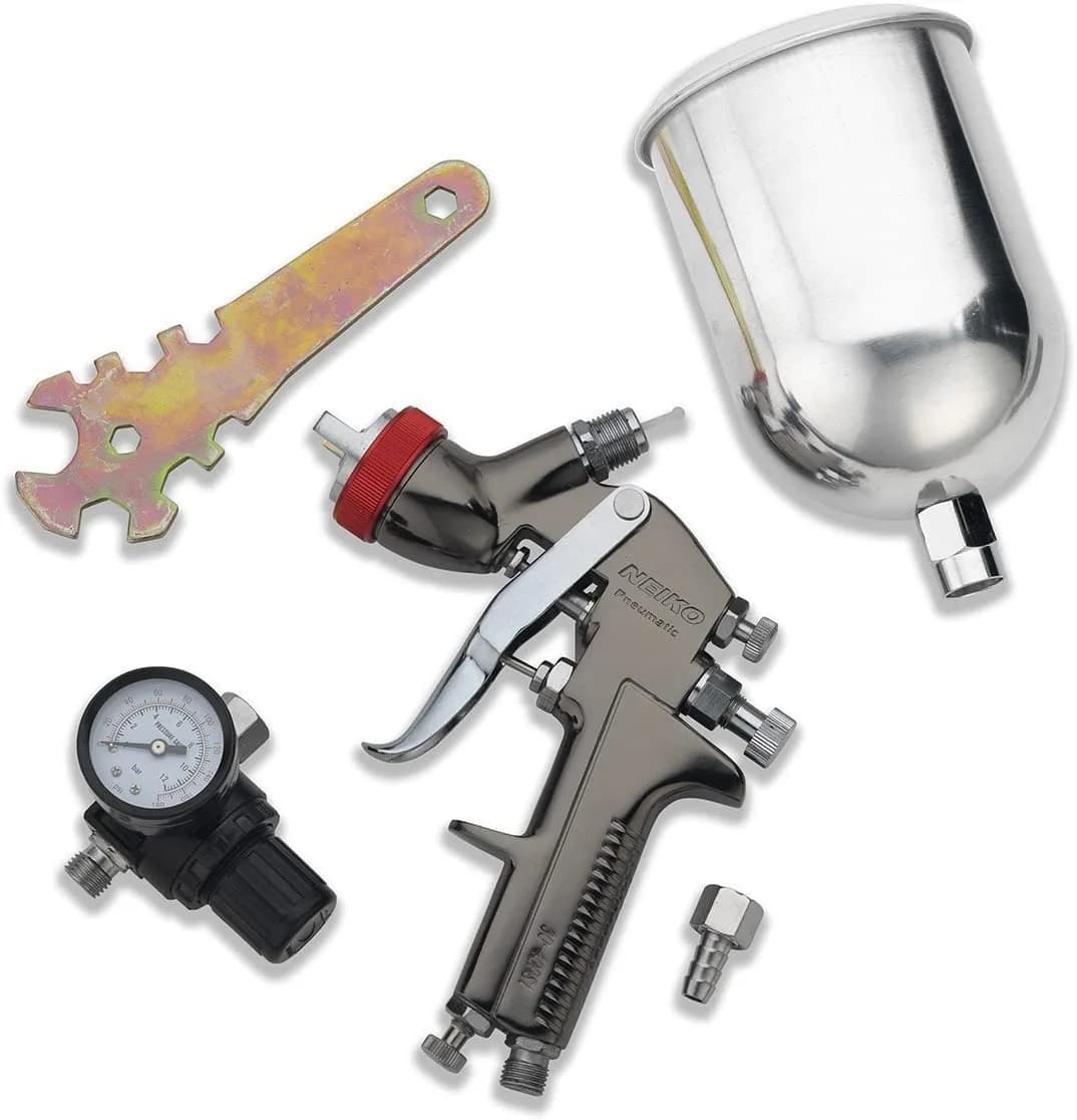 NEIKO 31216A Air Spray Paint Gun, HVLP with Gravity Feed, 2.0 MM Nozzle, 600 CC Capacity, Spray Gun Paint Sprayer for Walls, Automotive, Home Improvement thumbnail 2