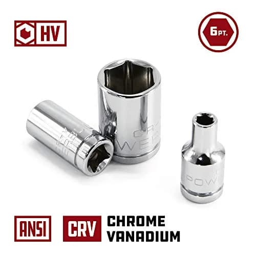 Powerbuilt 11 Piece 1/4-Inch Drive SAE Socket Set 5/32-9/16 Inch | Chrome Vanadium, Long-Lasting thumbnail 3