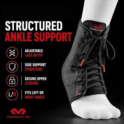 McDavid Adjustable Ankle Brace for Women Men | Support & Recovery, Breathable, Durable, Lace Up, Fits Left or Right thumbnail 5