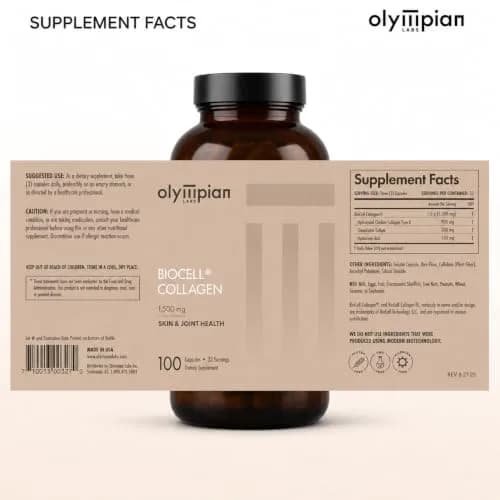 Olympian Labs Biocell Collagen II 1500mg Capsules | Supports Skin & Joints, 100 Capsules thumbnail 6