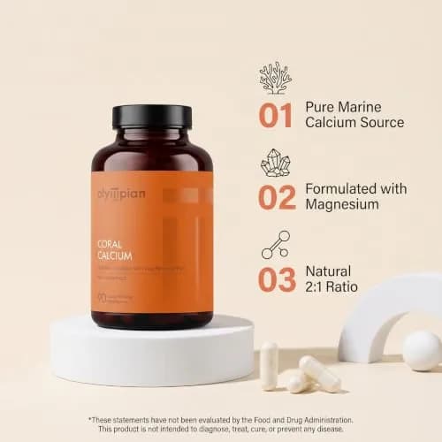 Olympian Labs Coral Calcium 1000mg Capsules Supporting Healthy Bones & pH Balance, 90 Count thumbnail 3