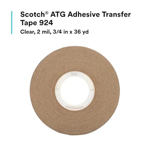 3M Scotch ATG Adhesive Transfer Tape 924 Clear 19mm x 32.9m (0.75 in x 36 yd) | Permanent Bond for Paper, Plastic, Fabric thumbnail 2