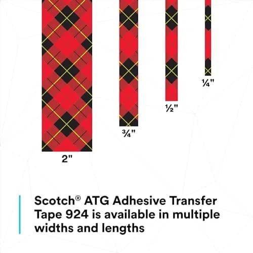 3M Scotch ATG Adhesive Transfer Tape 924 Clear 1/2 in x 36 yd (12.7 mm x 32.9 m) | Permanent Bond for Crafts & Displays thumbnail 6