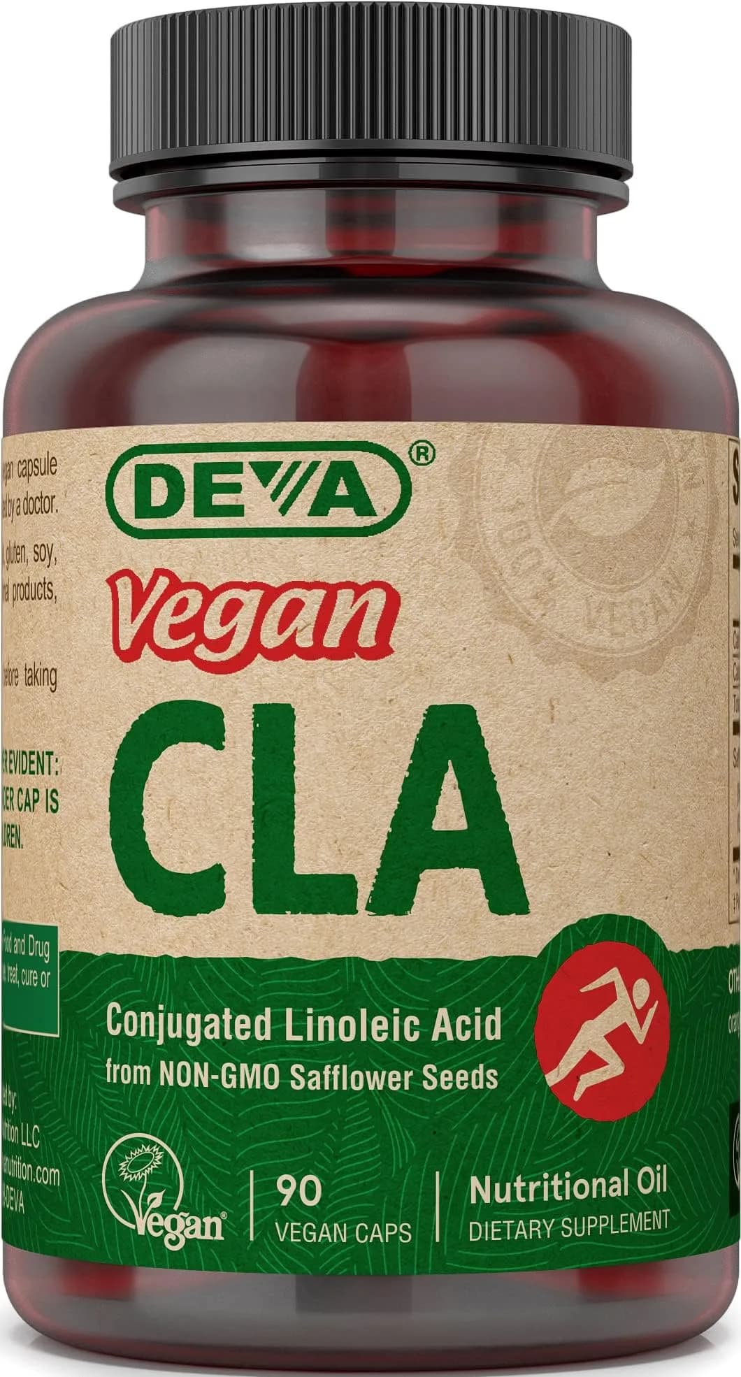 DEVA Vegan Vitamins Conjugated Linoleic Acid (CLA) 90 Capsules | Non-GMO Safflower Oil