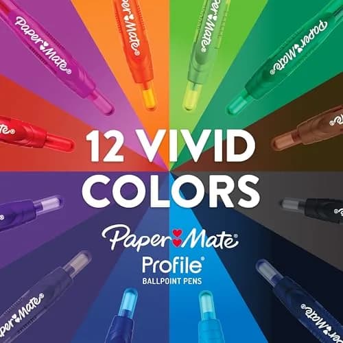 Paper Mate Profile Retractable Ballpoint Pens, Bold (1.4mm), Black, 2 Count | Smooth, Refillable, Bold Writing thumbnail 6