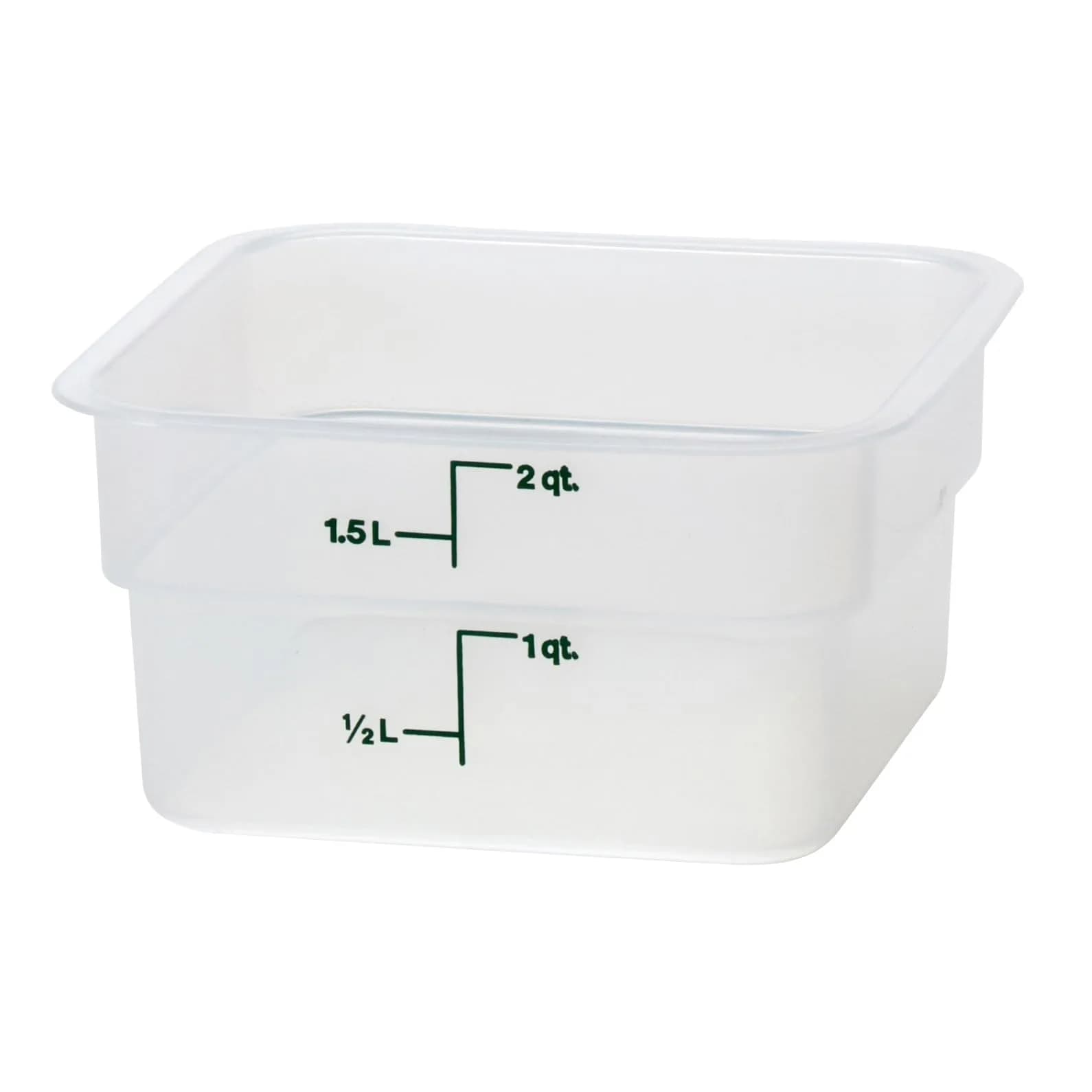Cambro Classic Series Square Food Storage Container 6 QT (5.7L) | Airtight & Stain-Resistant for Indian Kitchens — Clear / 2 QT