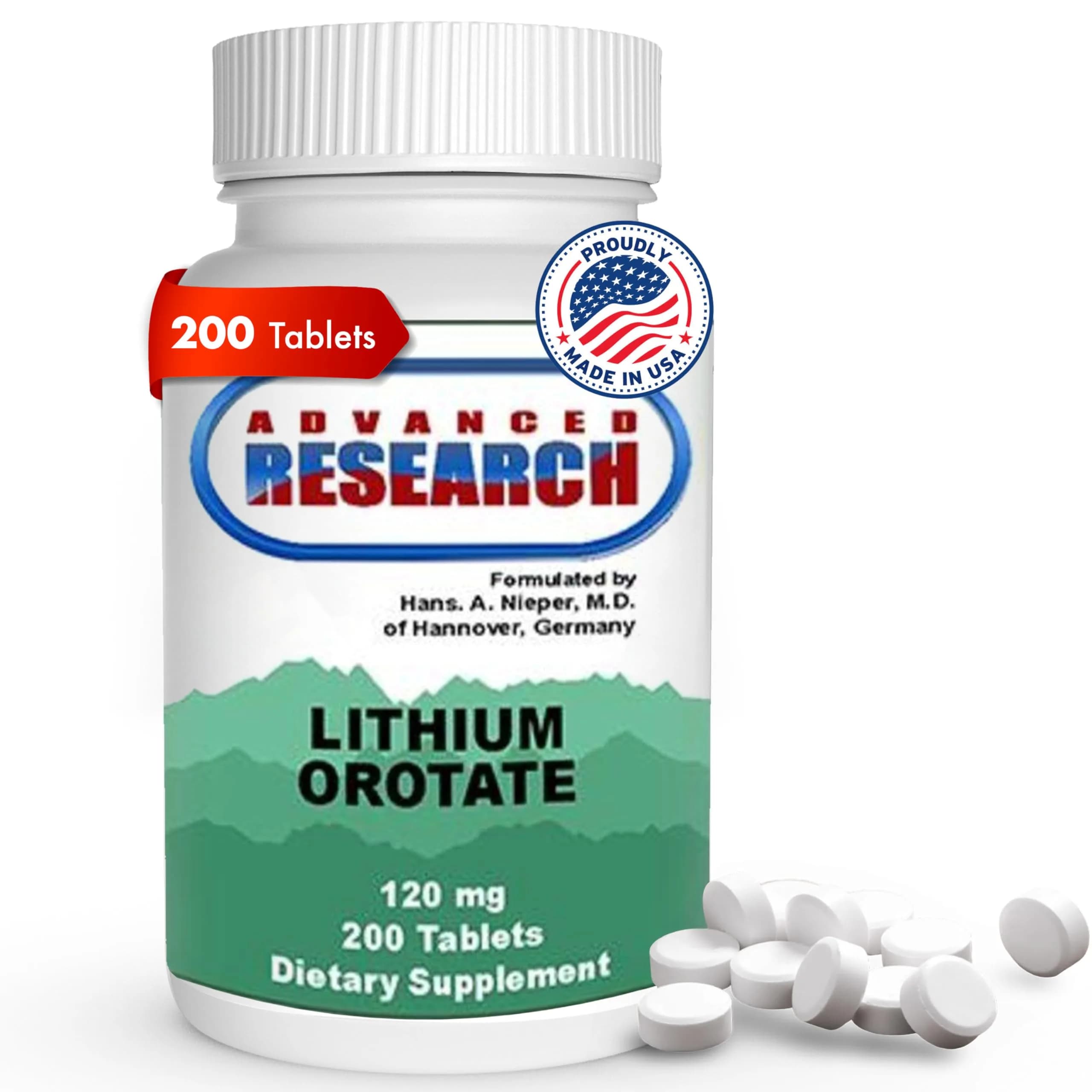 NCI Advanced Research Dr. Hans Nieper Lithium Orotate 5mg | Supports Brain & Mood - main product image
