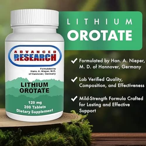 NCI Advanced Research Dr. Hans Nieper Lithium Orotate 5mg | Supports Brain & Mood thumbnail 3