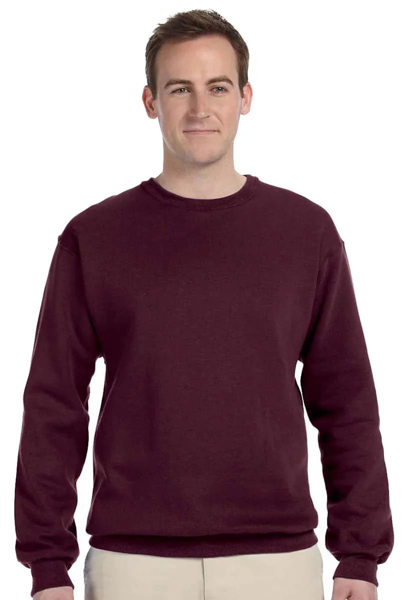 Jerzees NuBlend Crewneck Sweatshirt Maroon Medium | 8-oz Pill-Resistant Fleece for All-Day Comfort - main product image