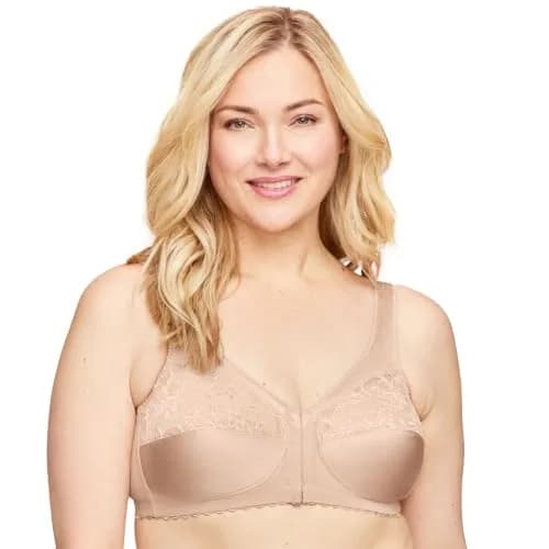 Glamorise Plus Size MagicLift Front-Closure Support Bra Wirefree 40D Blush thumbnail 8