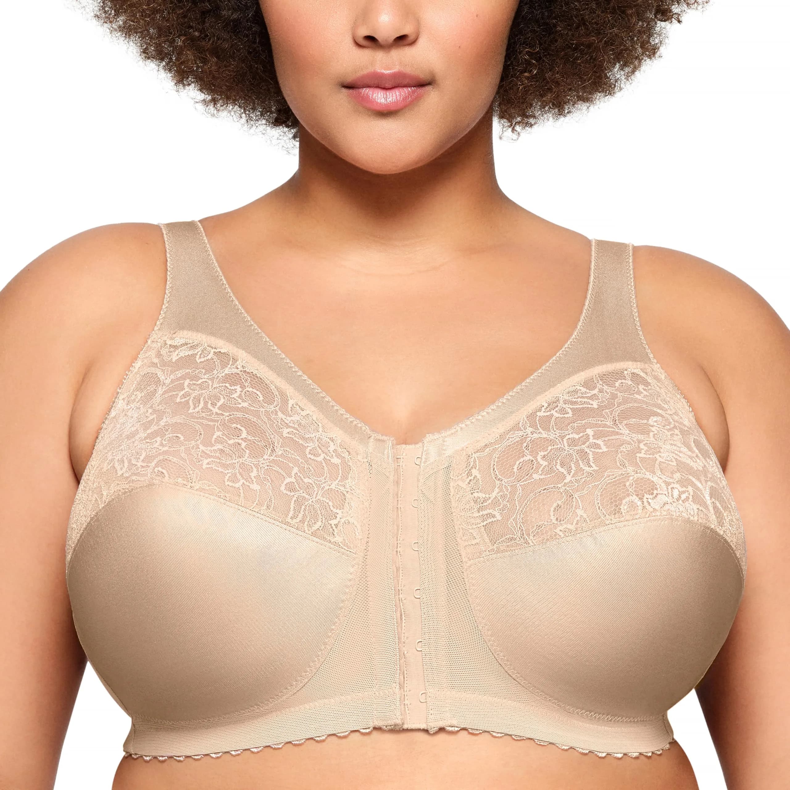 Glamorise Plus Size MagicLift Front-Closure Support Bra Wirefree 40D Blush — Blush / 42D