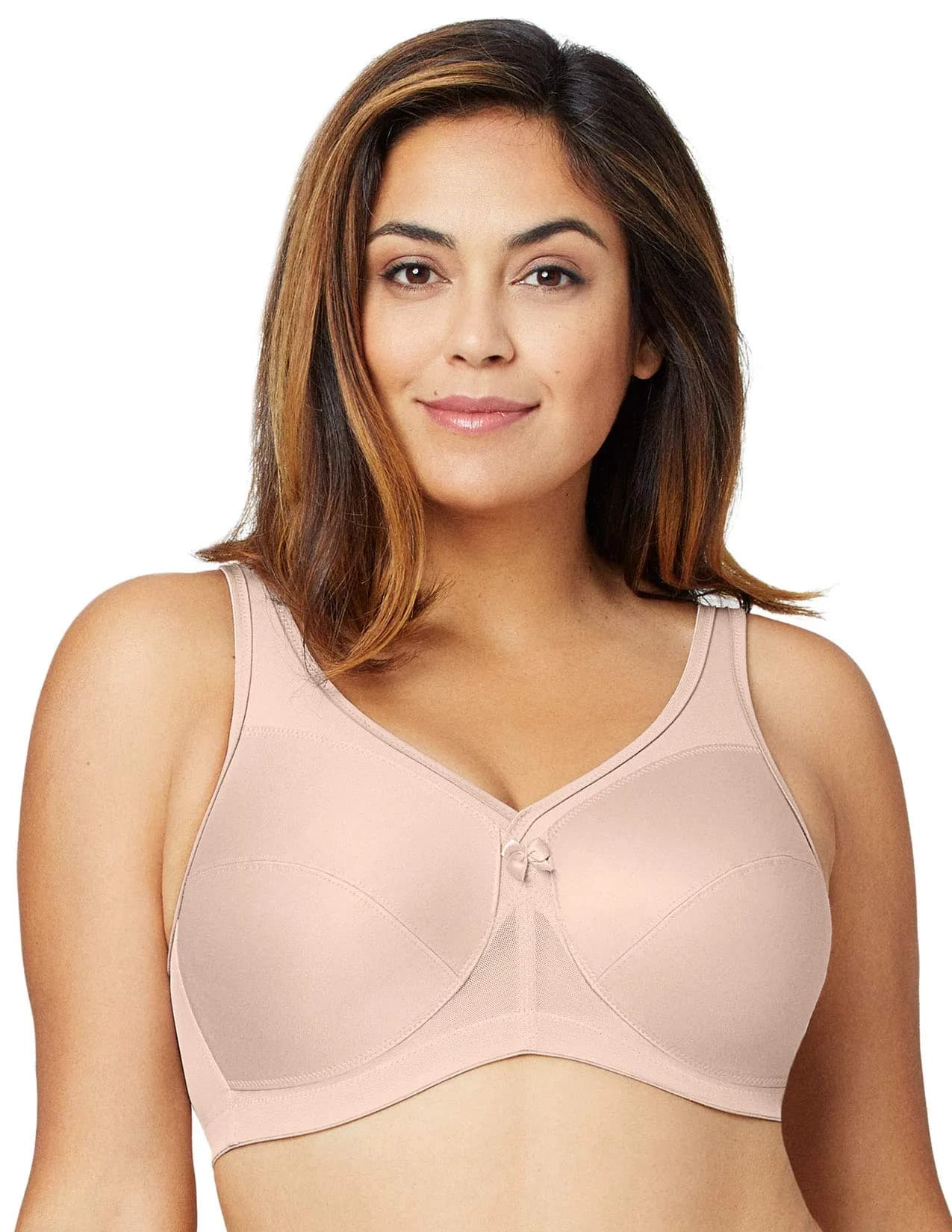 Glamorise Plus Size Support Bra 44H | Wirefree Comfort & Lift for Curvy Women — Café