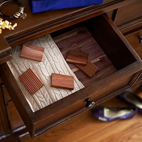 Household Essentials Cedar Blocks 4-Piece Pack | Natural Cedar Scent for Wardrobes & Drawers thumbnail 2