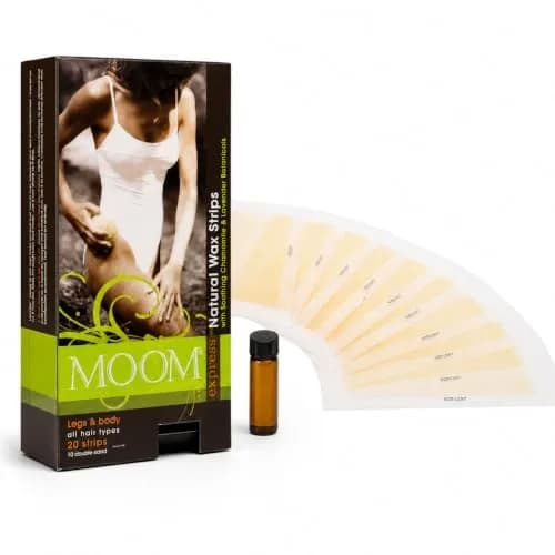 MOOM Ready to Use Wax Strips - Body & Legs - 20 Count | Natural Hair Removal for All Skin Types thumbnail 1