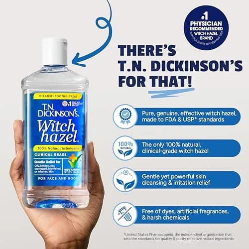 T.N. Dickinson's Witch Hazel Astringent 237ml (8 Fl Oz) | Natural Cleansing & Soothing for Face & Body thumbnail 3