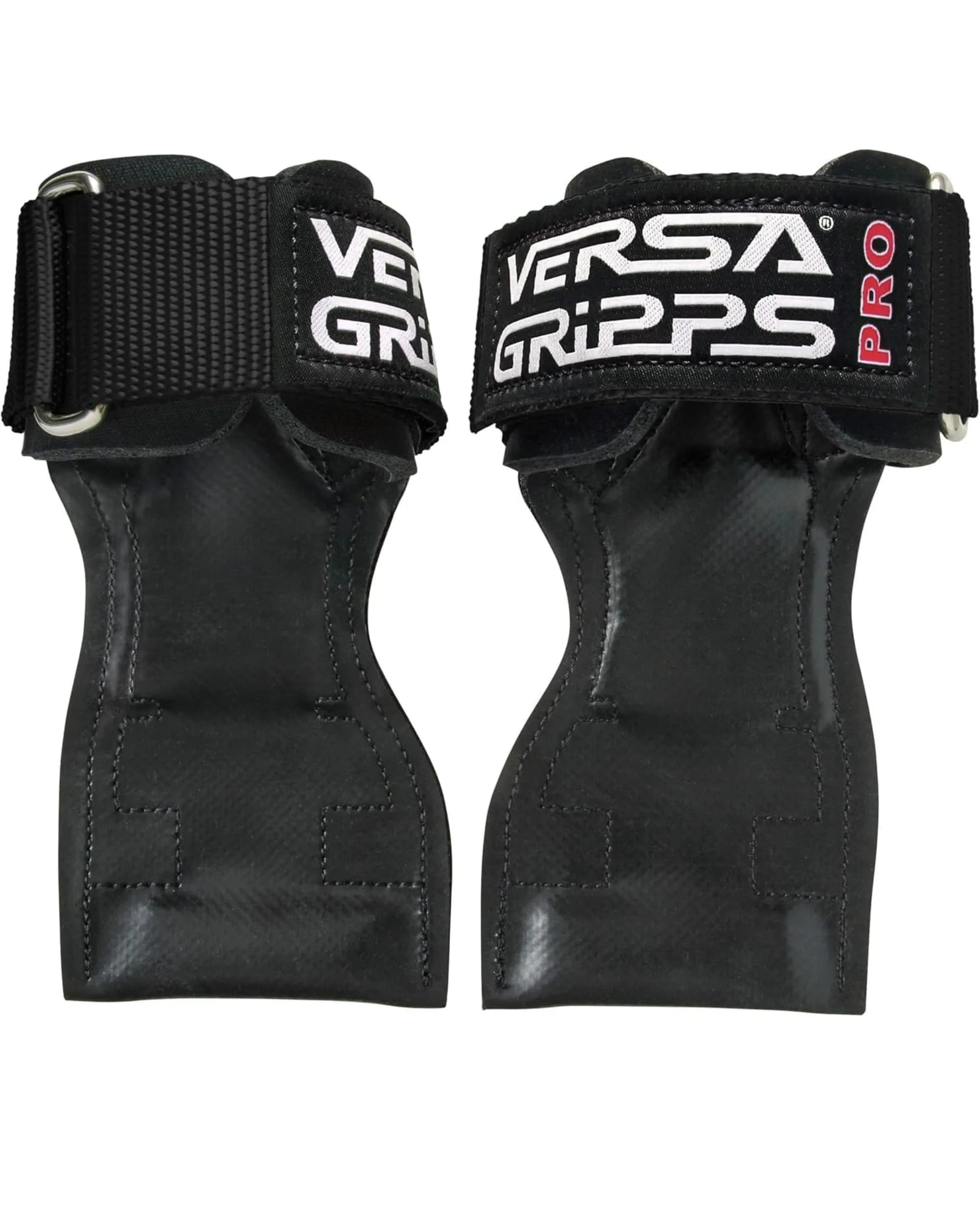Versa Gripps PRO Wrist Straps M/L 16cm (6.3in) | USA-Made Weightlifting Grip Support — Black