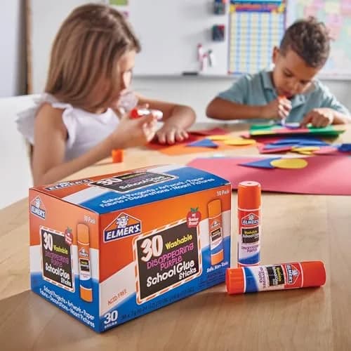 Elmer's Disappearing Purple School Glue Sticks, Washable, 7 Grams (0.24 Oz), 30 Count | Trusted #1 Teacher Brand for Crafts & School Projects thumbnail 5