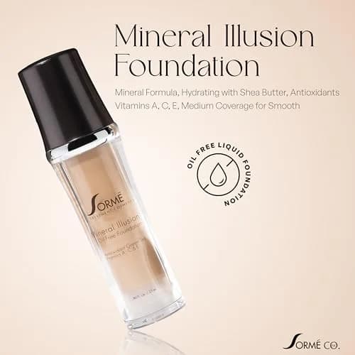 SORMÉ Mineral Illusion Liquid Foundation Porcelain 25ml (0.85 Fl Oz) | Oil-Free Hydrating Formula with Non-Chemical Sunscreen thumbnail 2