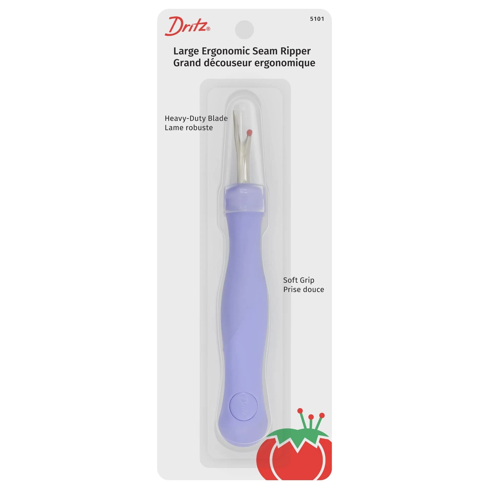 Dritz Ergonomic Large Seam Ripper Purple | For Fabric Repair & Alterations - main product image