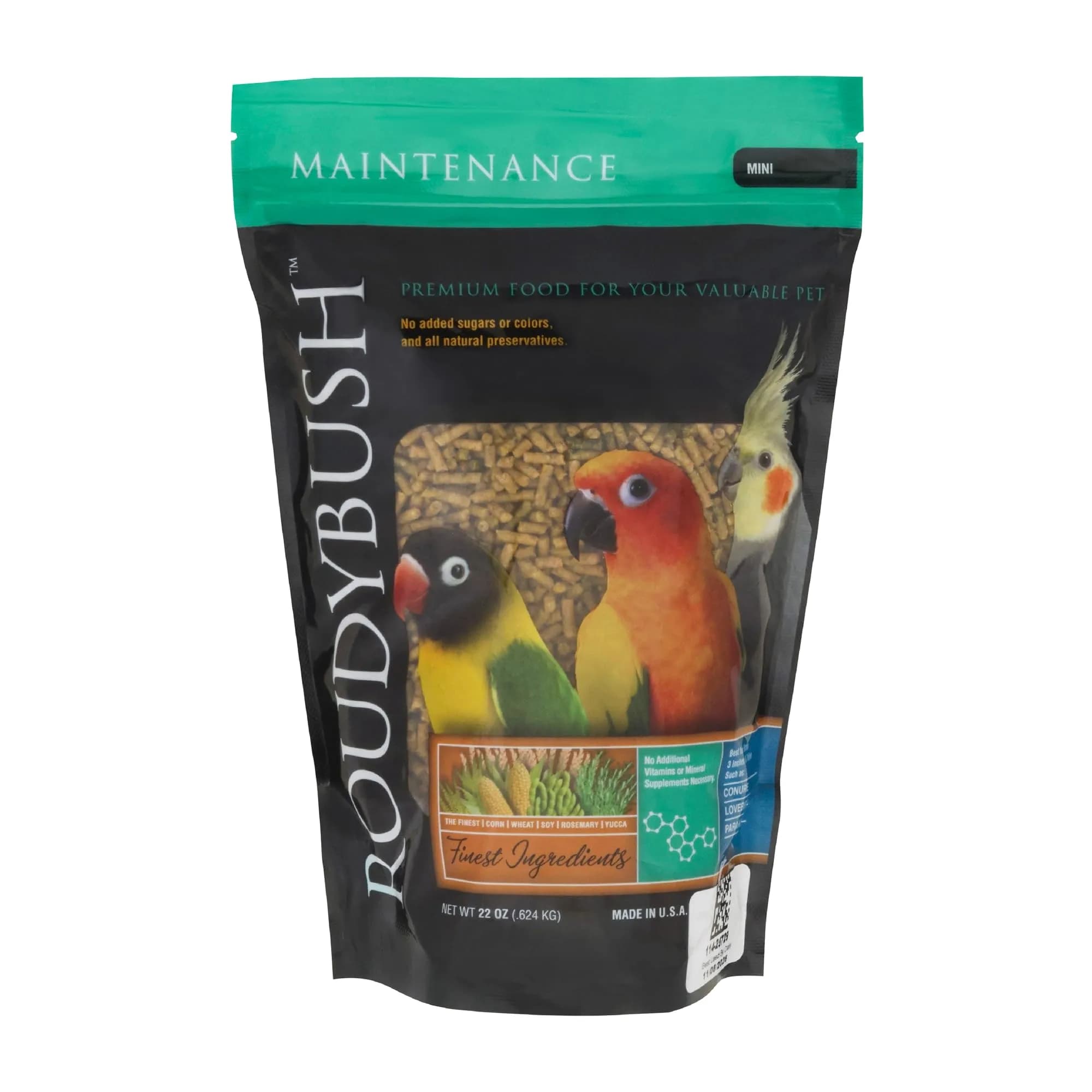 RoudyBush Daily Maintenance Bird Food Small Pellets 12.11 kg (25 lb) | Scientifically Formulated for Birds — 22 Ounces