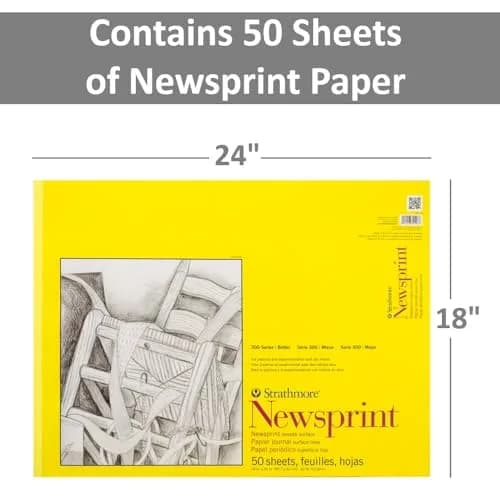 Strathmore 300 Series Newsprint Pad 18" x 24" | Acid-Free, Smooth Paper for Dry Drawing thumbnail 2