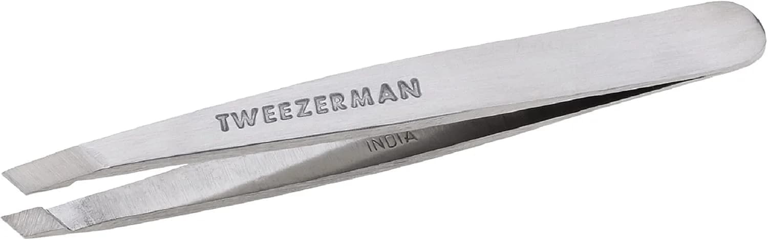 Tweezerman Mini Slant Tweezer Blooming Lilac | Precision Eyebrow Shaping Tool — Classic Stainless Steel