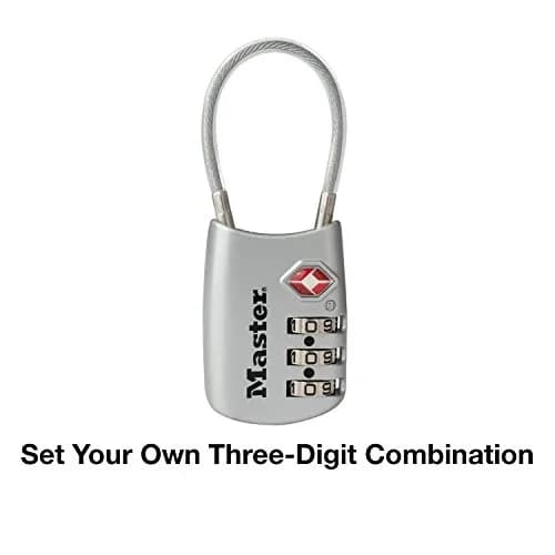 Master Lock TSA Approved Combination Luggage Lock 30mm Cable Lock | Set Your Own Combination thumbnail 3