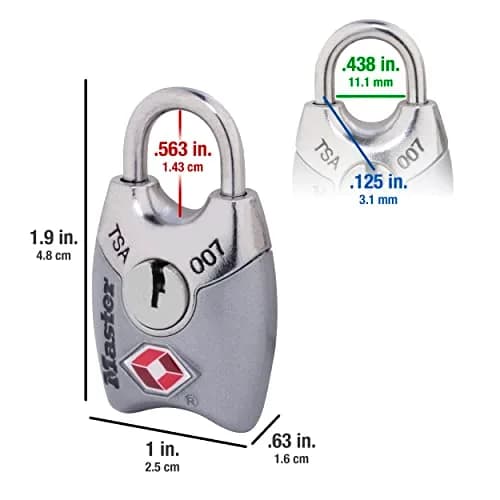 Master Lock TSA Approved Luggage Lock 4 Pack | Durable Metal Body & Shrouded Steel Shackle thumbnail 6