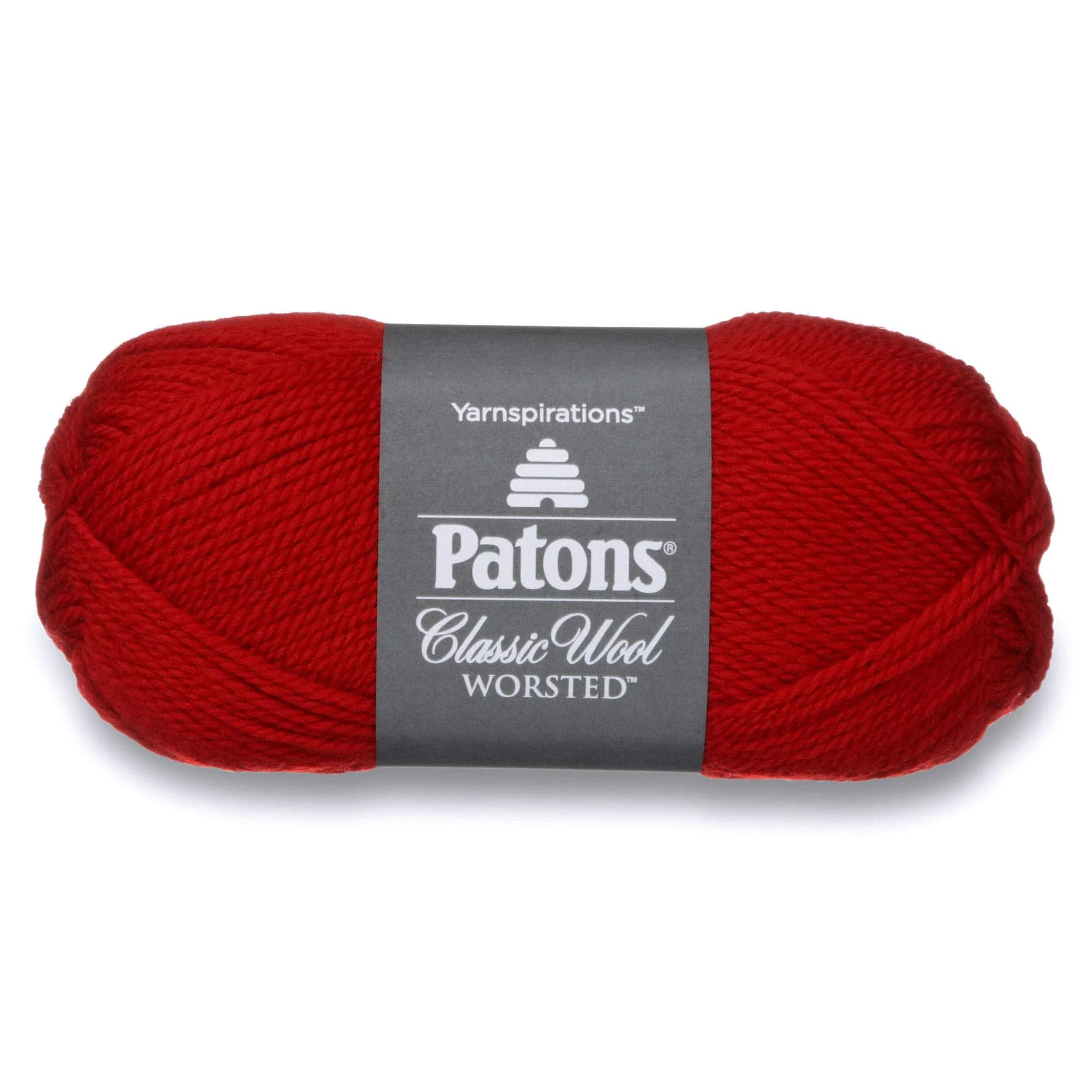 Patons Classic Wool Yarn 100% Wool Light Grey Marl 100g (3.5oz) | Natural Fiber for Crochet & Knitting — Bright Red