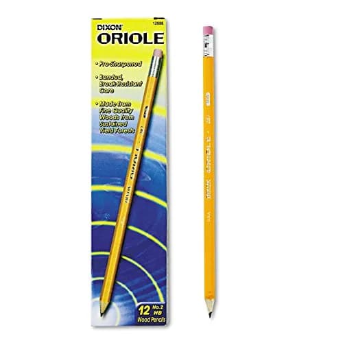 Dixon Oriole Presharpened Pencil, 12 Count (#2 HB) | Smooth Writing, Break-Resistant thumbnail 1