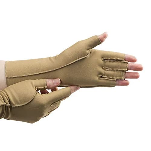 isotoner Open Finger Therapeutic Compression Gloves Small | Moderate Support for Hands thumbnail 1