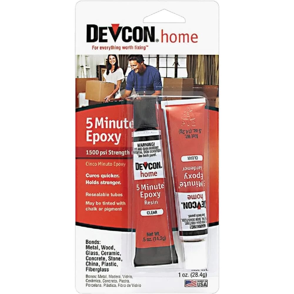 Devcon S205 5-Minute Epoxy Glue 1 oz. | Rapid-Cure Waterproof Bond for Metal, Wood & More - main product image