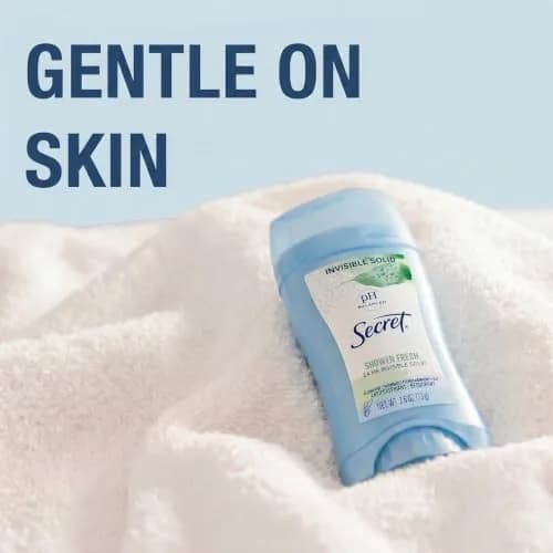 Secret Antiperspirant Deodorant for Women, Invisible Solid, 24 Hour Protection, pH Balanced, Shower Fresh Scent, 75g (2.6 oz) thumbnail 4