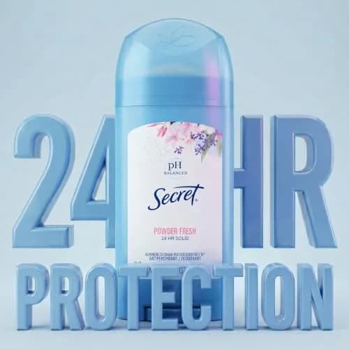 Secret Antiperspirant and Deodorant for Women, Powder Fresh Scent, 76.5g (2.7 oz) | 24hr Sweat & Odor Protection thumbnail 3