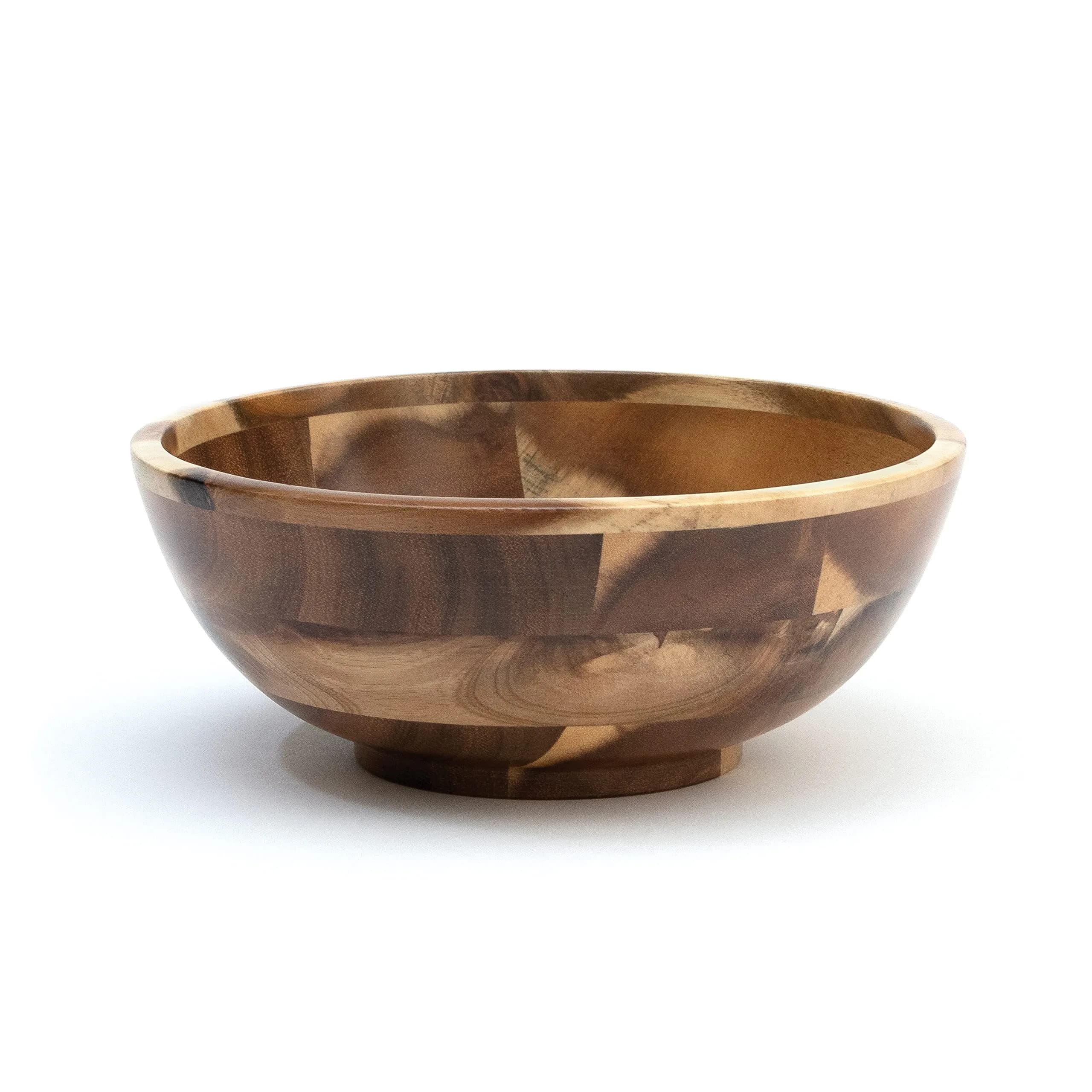 Lipper International Acacia Footed Round Flared Serving Bowl for Fruits or Salads, Small, 7" Diameter x 3" Height - main product image