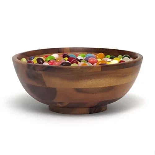 Lipper International Acacia Footed Round Flared Serving Bowl for Fruits or Salads, Small, 7" Diameter x 3" Height thumbnail 5
