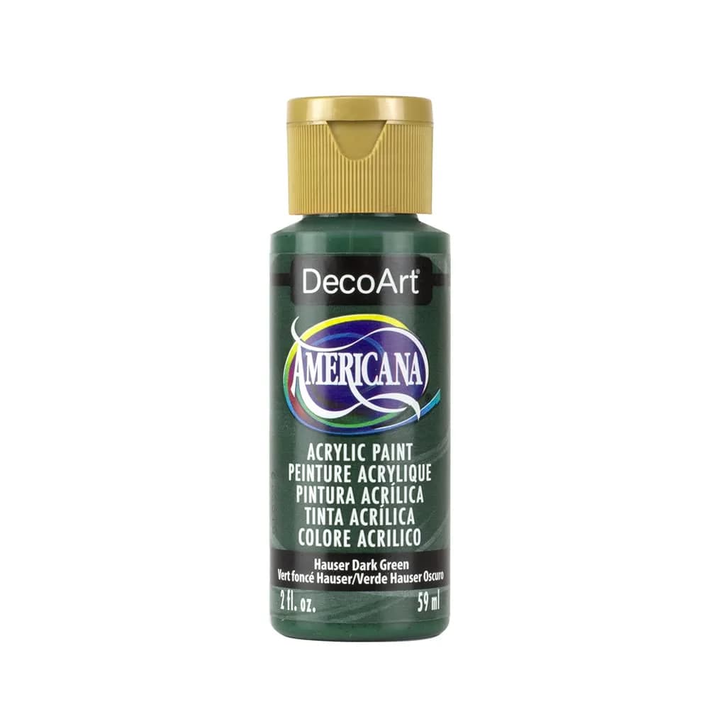 DecoArt Americana Acrylic Paint Santa Red 59ml (2 Fl Oz) | Non-Toxic, Highly Pigmented, Smooth & Creamy — Hauser Dark Green