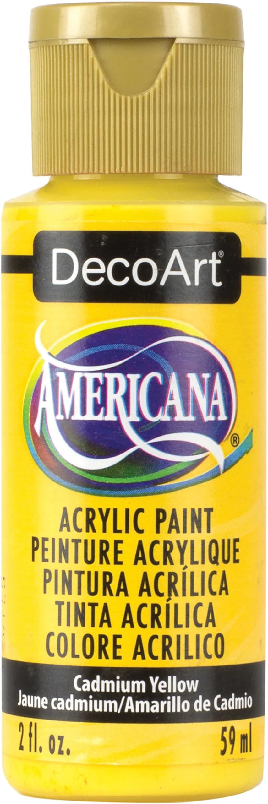 DecoArt Americana Acrylic Paint, Cadmium Yellow, 59ml (2 Fl Oz) | Non-Toxic & Highly Pigmented — Cadmium Yellow