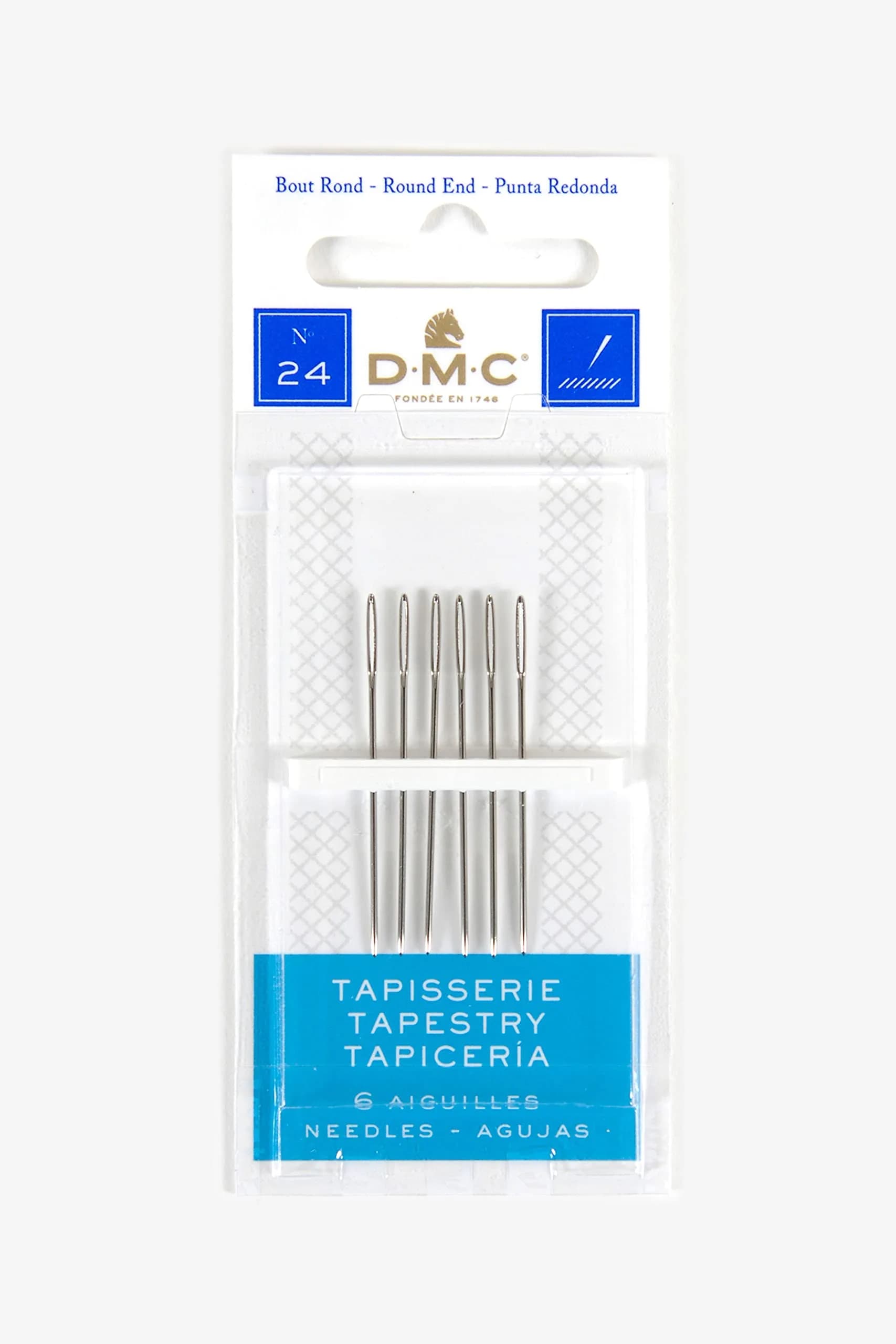 DMC 1767-24 Tapestry Hand Needles Size 24 | Blunt Rounded Steel for Cross Stitch & Needlepoint - main product image