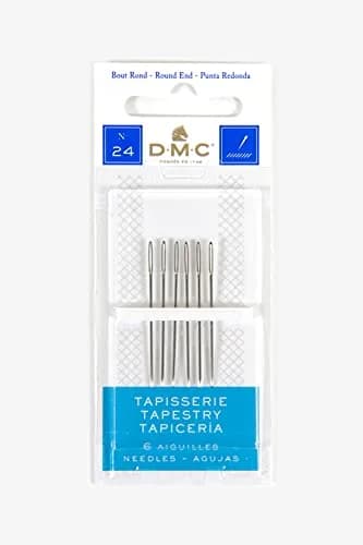 DMC 1767-24 Tapestry Hand Needles Size 24 | Blunt Rounded Steel for Cross Stitch & Needlepoint thumbnail 1