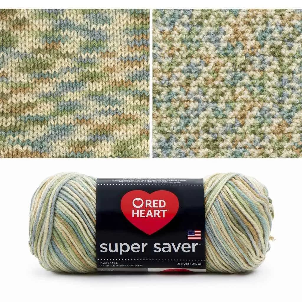 Red Heart Super Saver Yarn, Grey Heather, 141g (5 oz) | USA Import for Crochet & Knitting — Multicolor
