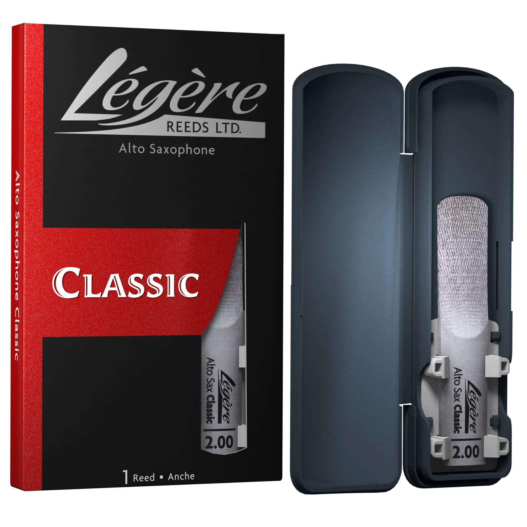 Légère Reeds Alto Saxophone Classic Strength 2.00 (AS2.00) 1 Reed | Easy-Playing, Durable, Synthetic Student Saxophone Reed — Strength 2.00