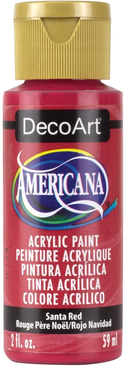 DecoArt Americana Acrylic Paint Santa Red 59ml (2 Fl Oz) | Non-Toxic, Highly Pigmented, Smooth & Creamy thumbnail 1
