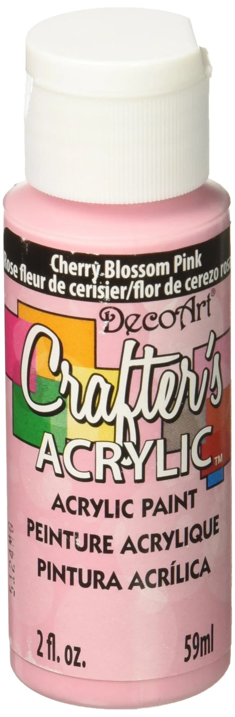 DecoArt Crafter's Acrylic Paint, 2 Fl Oz (Pack of 1) | Versatile, Water-Based Craft Paint — Cherry Blossom Pink
