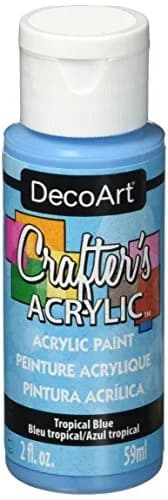 DecoArt Crafter's Acrylic Paint, 2 Fl Oz | Tropical Blue, Water-Based & Non-Toxic thumbnail 1