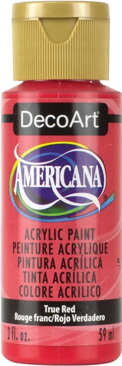 DecoArt Americana Acrylic Paint Santa Red 59ml (2 Fl Oz) | Non-Toxic, Highly Pigmented, Smooth & Creamy — True Red