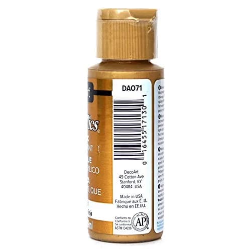 DecoArt Dazzling Metallics Glorious Gold Acrylic Paint 59ml (2 Fl Oz) | ASTM D4236 Certified thumbnail 2
